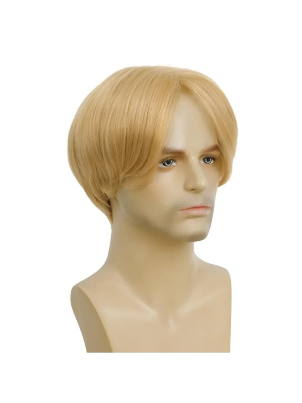 Men's Straight Blonde Heat Resistant Synthetic Fiber Long Hair Retro Mullet Wigs